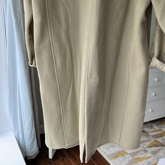 NWT Laude the Label Wool Trench Coat L / XL Women cream tan neutral - Picture 5 of 6